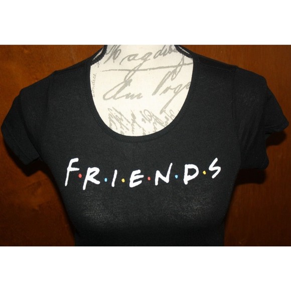 Friends Girl's Black Short Sleeve T-Shirt Sz M (10/12) Tee Top Pullover - Picture 2 of 6